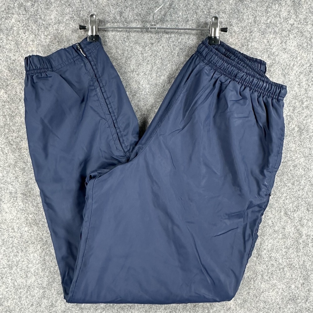 Nike Pants Youth Large Blue Woven Track Warm Up Jersey Lined Zip Hem Elastic‎